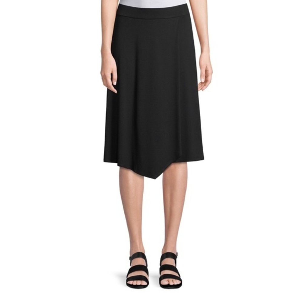 Eileen Fisher Jersey Faux Wrap Skirt Small
